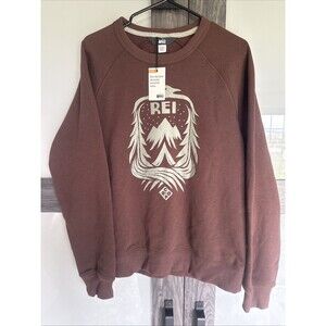 REI Co-op Brown Pullover Sweatshirt Unisex Medium Long Sleeve Crew Neck NWT